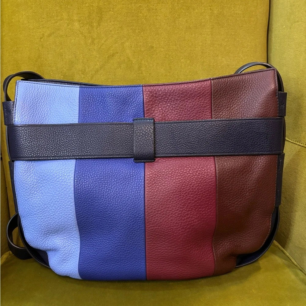 Tory Burch Gemini Link Belted Striped Hobo Crossbody